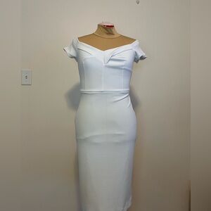 New York & Company White Midi Dress